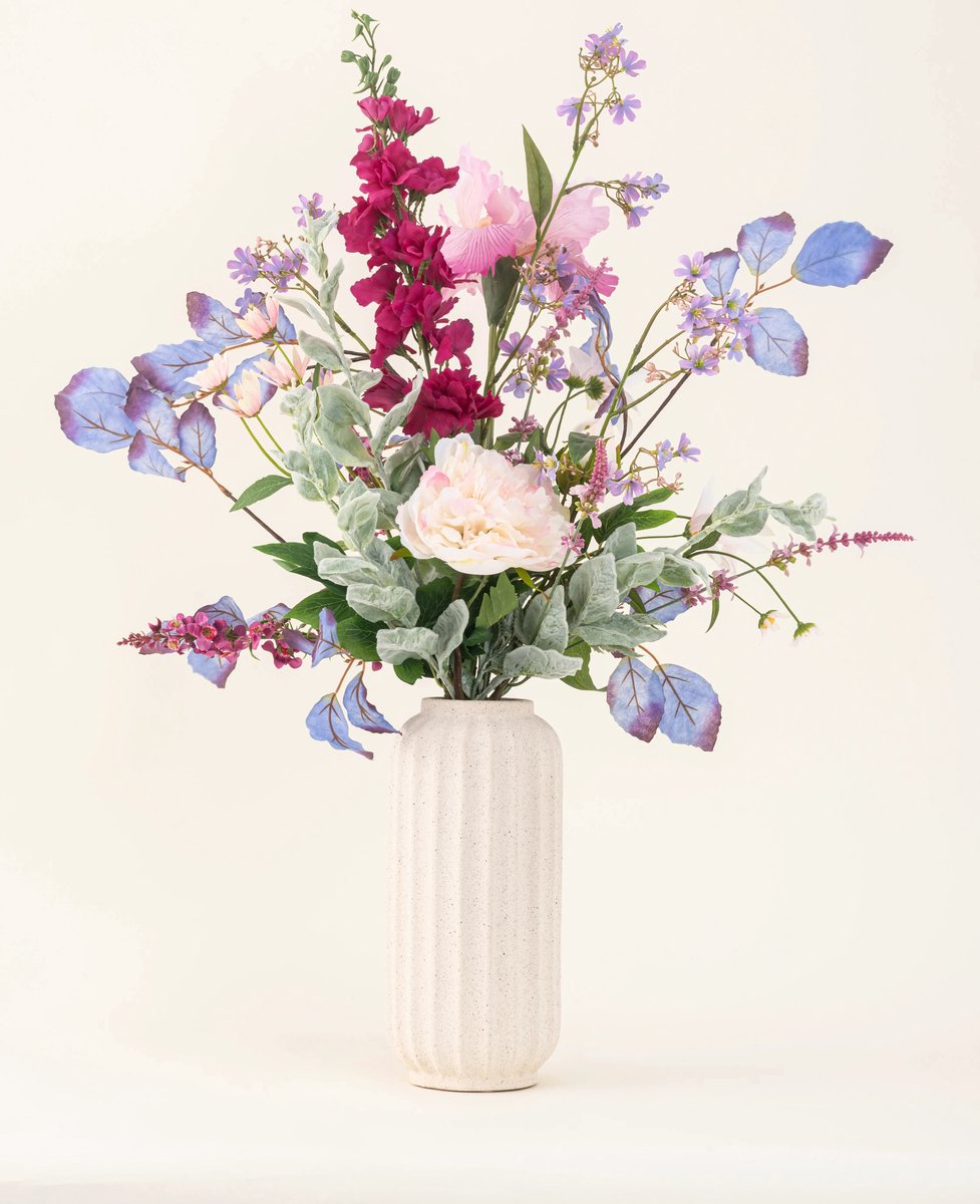 Zijden kunstbloemen boeket Amethyst Romance