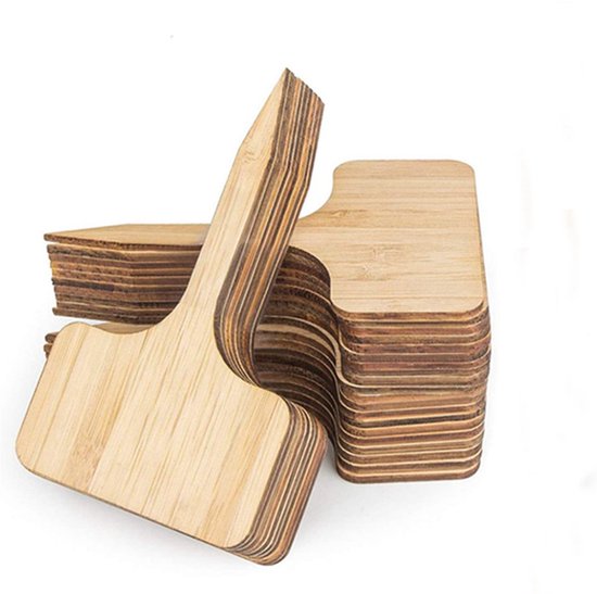 Plantlabels - 50 stuks - Plantenstekers - Moestuinbordjes - Hout - Plantenstekers Planten Labelen - Plantenetiket - Plantlabel - Steeketiketten tuin - Pantenetiket voor in de tuin - 10×6cm