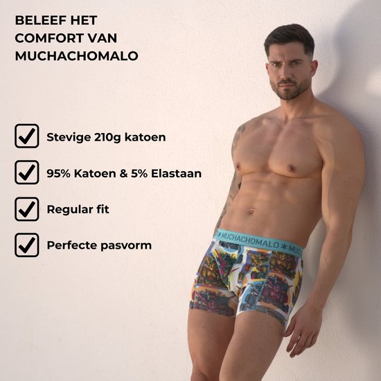 Muchachomalo Boxers Homme - Lot de 7 - Taille L - 95% Katoen - Sous-vêtements Homme