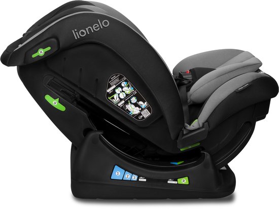 Lionelo Aart i-Size - Kinder Autostoel 4in1 - voor Baby 0 tot 36 kg (0-12 jaar / Groep 0+ 1 2 3 / 40-150 cm) - Voor en achterwaarts - RWF tot 105 cm - Montage met Autogordel - Stevige, Veilige - Comfortabel Zitje - Volledig Verstelbaar - Wasbare hoes