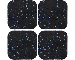 Meubelonderzetters - 4 Stuks - Anti slip - Trillingsdempers - Voetjes rubber - Voor de wasmachine, droger, koelkast, kast of ander apparatuur - Schokabsorberende Loopband Mat - 10×10cm - Zwart