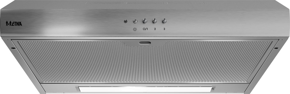 ETNA AO461RVS - Onderbouw Afzuigkap - RVS - 60 cm - 3 standen - Mechanische druktoetsen - LED verlichting - Geschikt voor afvoer naar buiten en recirculatie - 1 motor