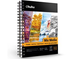 Ohuhu - Mixed Media / Alcohol Marker papier - spiraalblok - 25.4 x 19.3 cm - 200 grams - 62 vellen