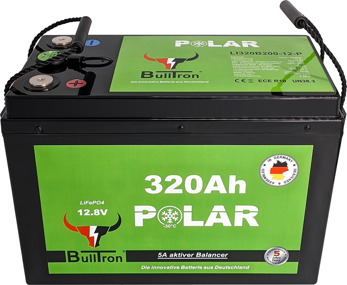 BullTron Polar – Lithium Camper accu – 12,8V 320Ah LiFePO4 – Bluetooth BMS – AGM vervanger