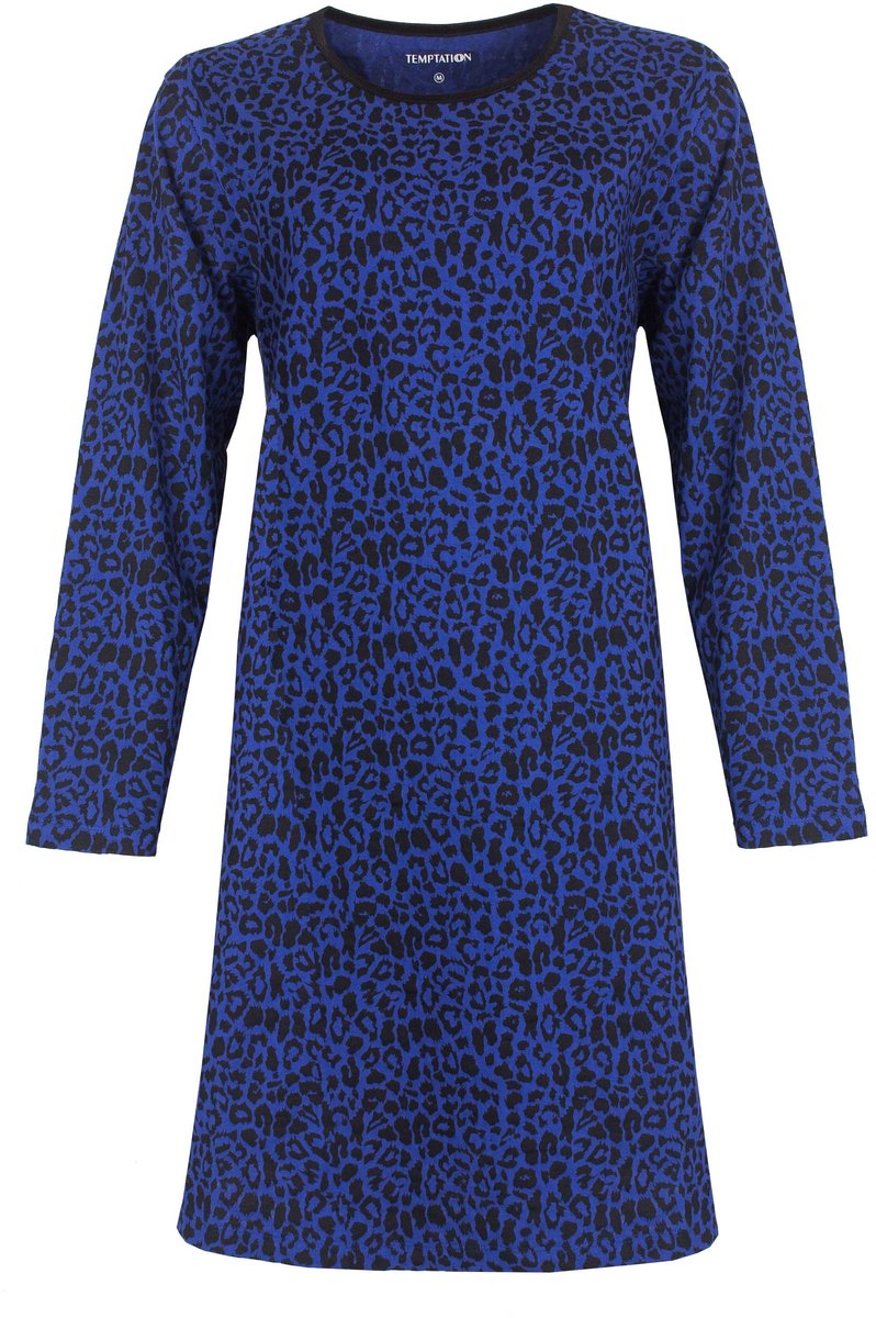 Temptation Dames Nachthemd - Bigshirt - Panter print - Blauw