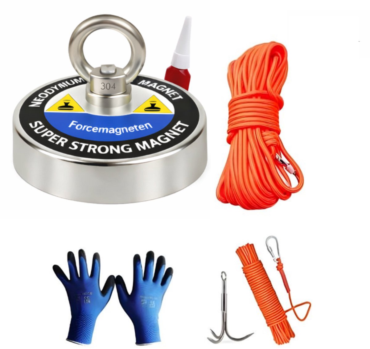 Vismagneet 600kg - Magneetvissen - Set - Magneet - Inclusief dreghaak