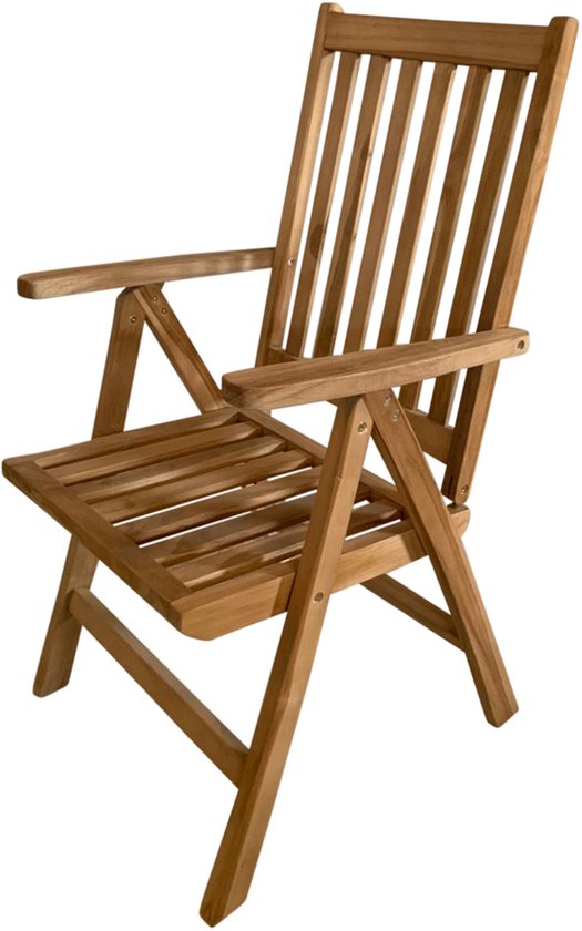 AXI Nuria Teak Verstelbare Tuinstoelen - Houten inklapbare tuinstoelen - 5 Standen - Set van 2 stuks - 100% Teak - 180 kg draagkracht - Tuin, terras of balkon van Merkloos — afbeelding 3