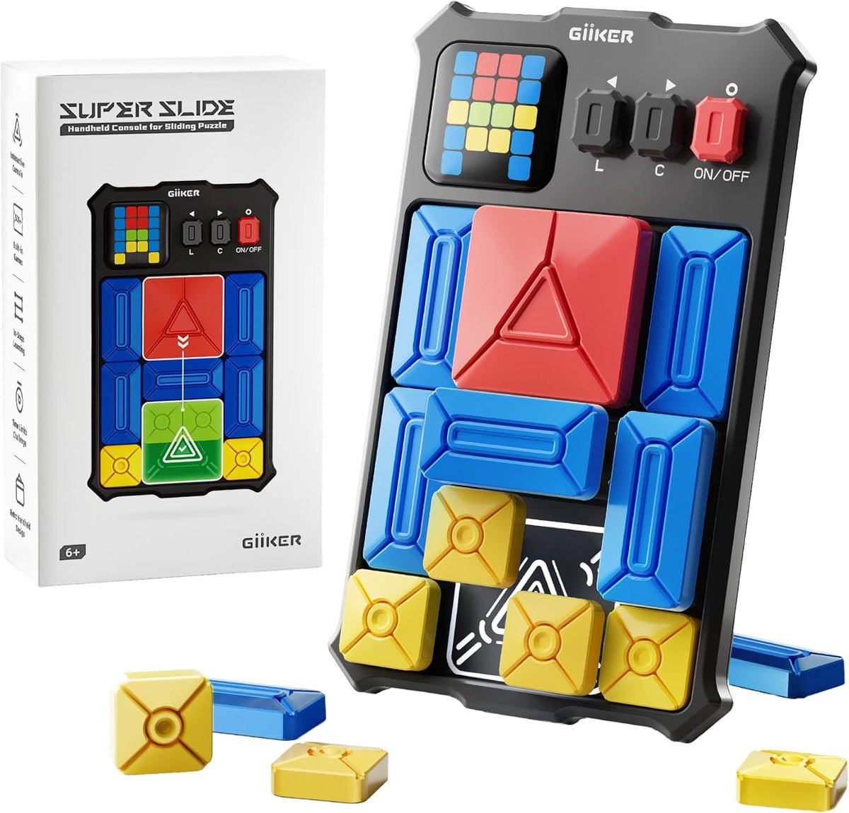 GiiKER Super Slide, jeu avec plus de 500 défis de nivellement, jeu d'adresse et de logique à partir de 6 ans | Casse-tête portable pour enfants et adolescents, activité de voyage, cadeau