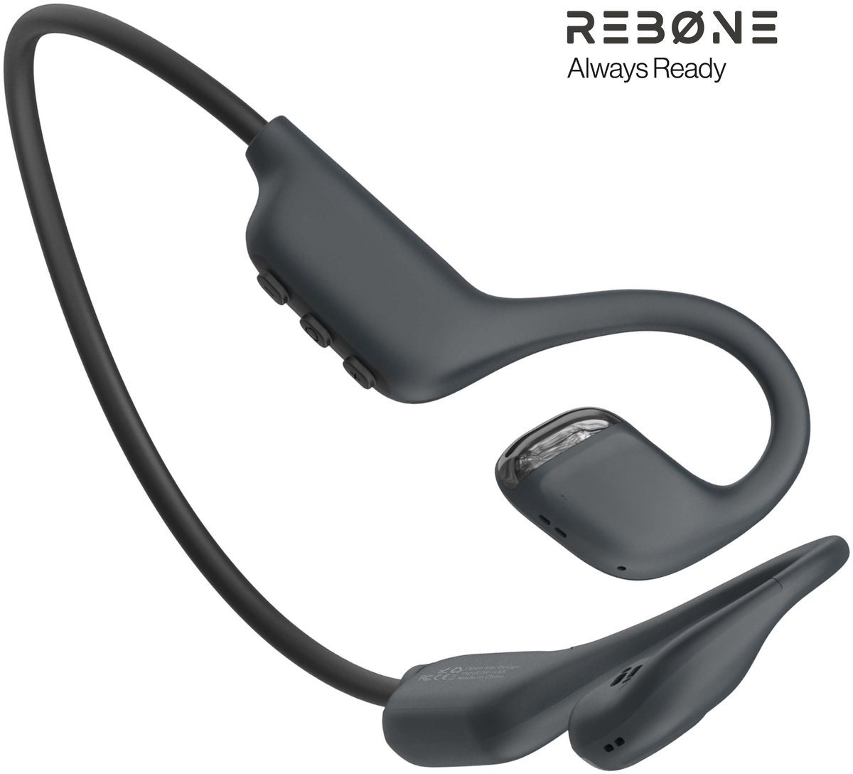REBØNE OpenPulse BEAM Open-Ear Sport Koptelefoon - Waterdichte Oortjes - Bluetooth Koptelefoon - Draadloze Hoofdtelefoon - Hardloop Headset - Sport Open Ear Oordopjes - Draadloos - Zwart
