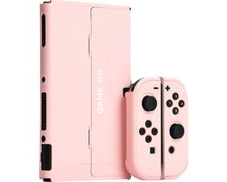 Xainy – Hard Case ROZE geschikt voor Nintendo Switch OLED | Switch-games accessoires | beschermhoesje / cover voor de Nintendo Switch consoles | Screen protector & joycons pro controller grip inbegrepen | cadeau voor vrouwen