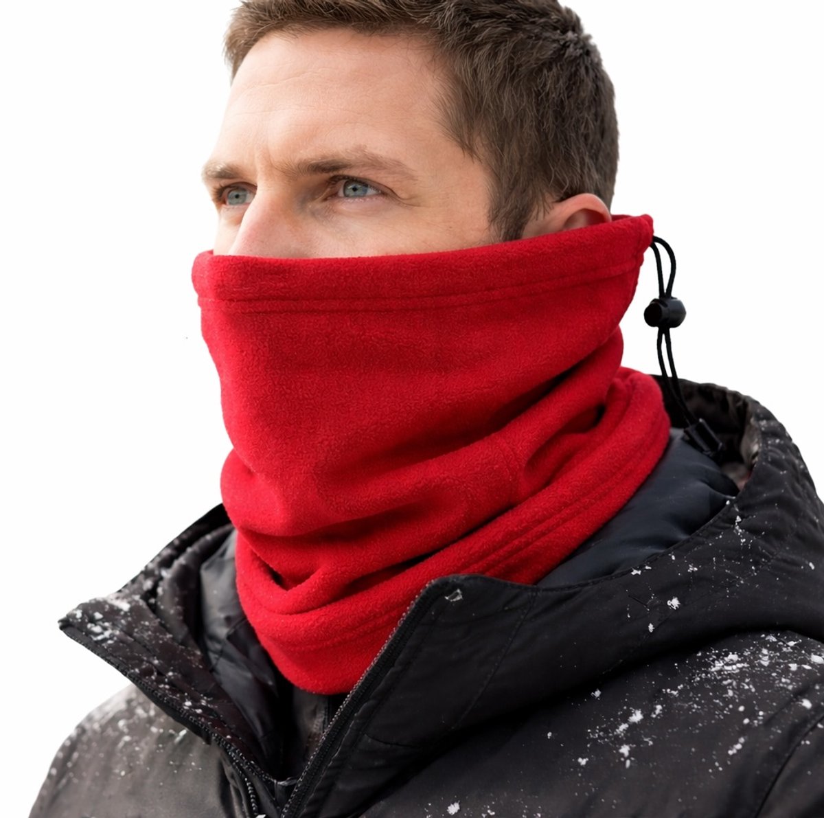 Multiuse Colsjaal, Muts & Bandana in 1 I Met Trekkoord I Hoofdband I Nekwarmer I Gezichtsmasker I Motormuts I Skiën I Motorrijden I Rood