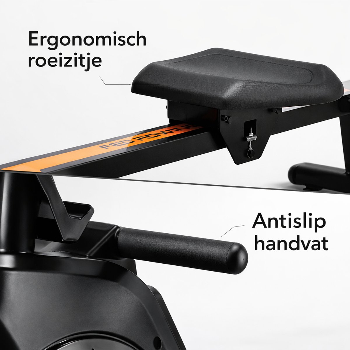 Fitby Roeitrainer Inklapbaar 16 Weerstandniveaus Zwart - afbeelding 3