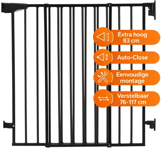 Qute Q-Guard Traphekje - Zwart - 76–117cm