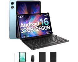 DOOGEE Tab G6 Max VIP - Tablet - 32GB RAM+256GB ROM (2TB TF) - 13,4 Inth FHD+ 90Hz - 4G LTE - 11000mAh/18W - Dubbele luidspreker - 5G WiFi - GPS - 3,5 mm audio - Face ID - met toetsenbord/pen/muis tablet - Blauw
