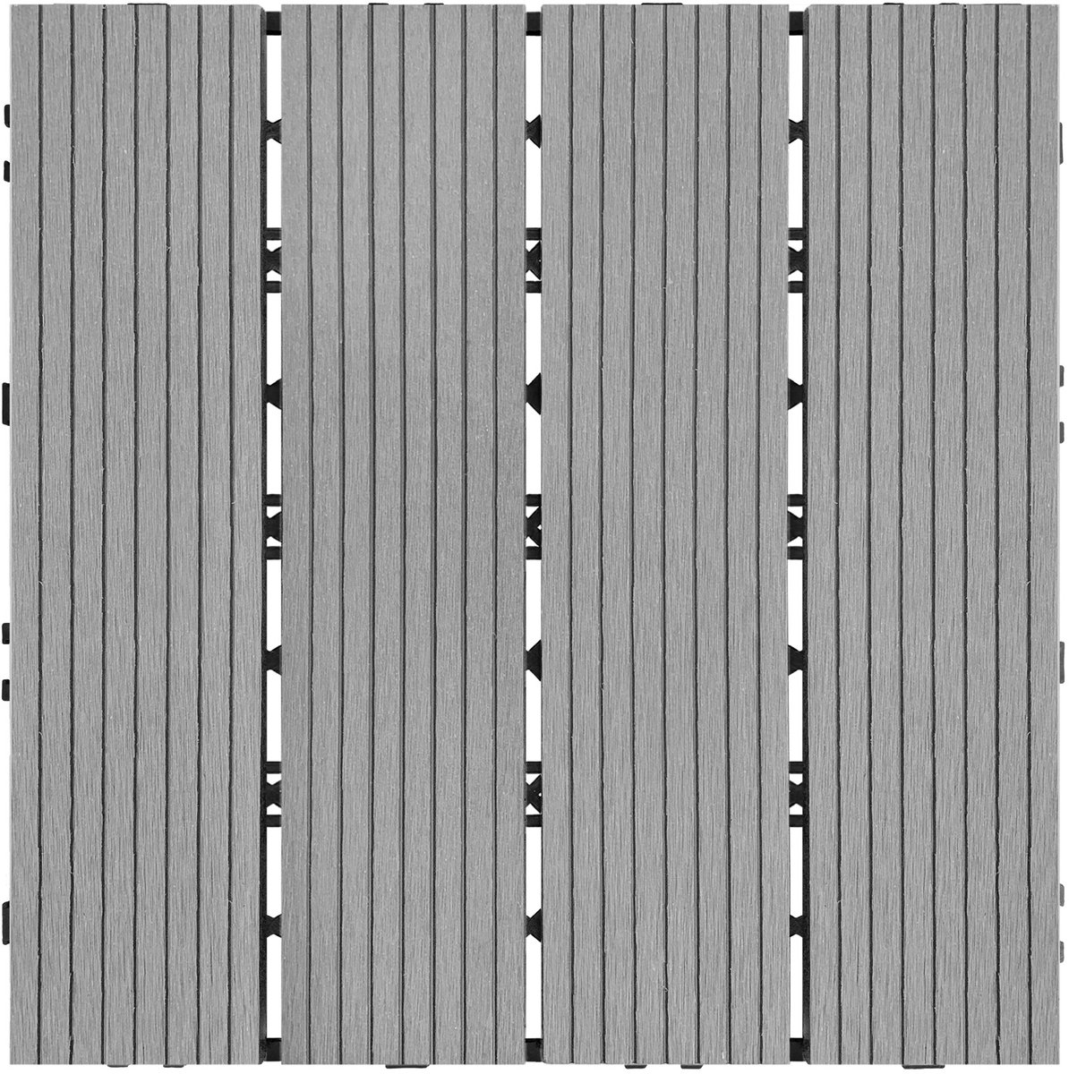 ACXIN WPC Balkon Tegels Kliksysteem Terrasvloeren Kunststof Houtlook Balkonvloer Tuin Terras 30x30 Cm 11-Delig - Lichtgrijs