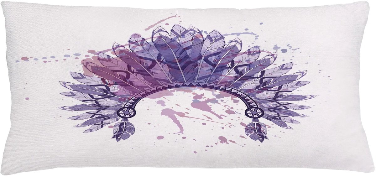 ABAKUHAUS Tribale Kussenhoes – Decoratiekussen 90x40 cm – Omkeerbaar, Wasbaar, Mauve licht mauve lavendel