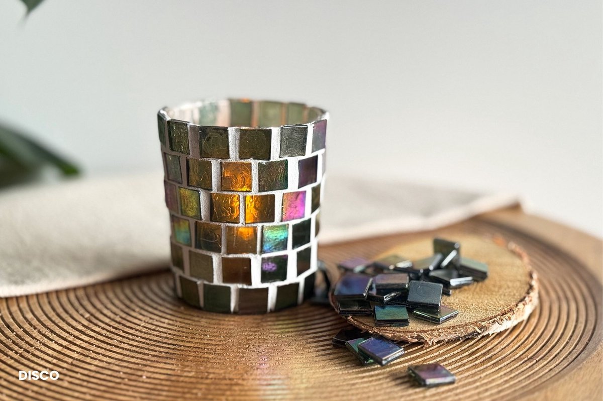 DIY Pakket Waxinelichthouders met Glasmozaïek Blackcurrent