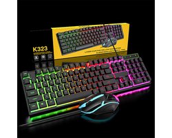 Zolveisa K323 RGB Toetsenbord en Muis Set – Bedraad USB – Verlicht – QWERTY