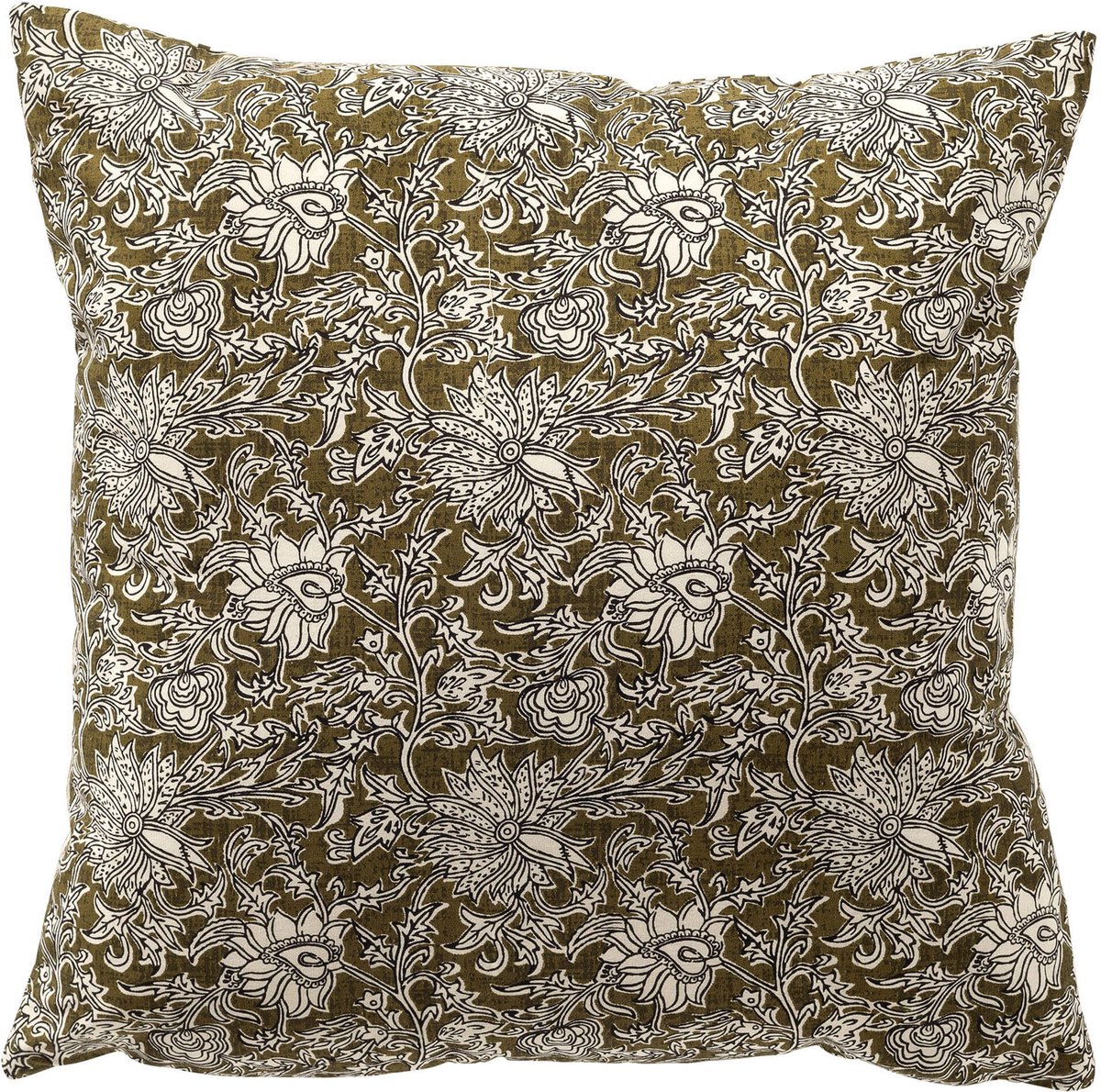 Dutch Decor JOELLE - sierkussen 45x45 cm - bloemenmotief - 100% katoen - Green Moss - groen - Inclusief binnenkussen - Luxe kussens voor woonkamer & bank Mosgroeb