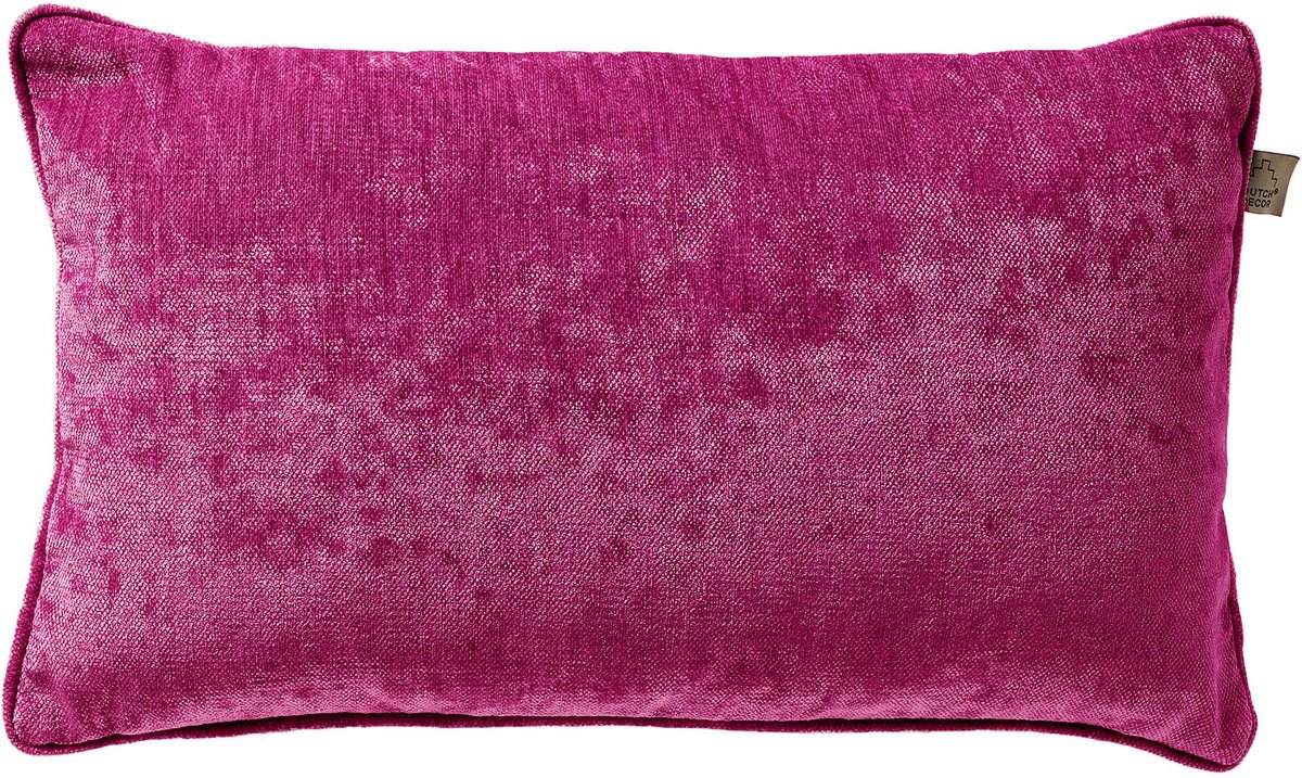 Dutch Decor LEWY - kussenhoes 30x50 cm - glansvelours - Festival Fuchsia - roze - met rits - zonder binnenkussen Violet