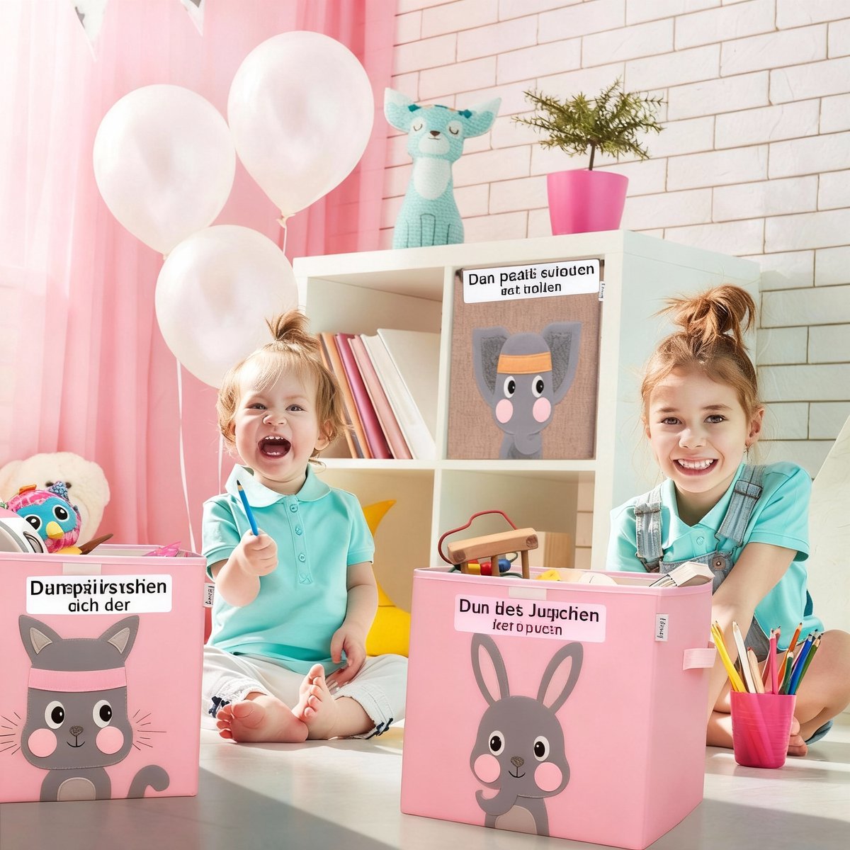Opbergdoos van stof voor kinderen "konijn" met deksel, compatibel met Ikea Kallax Lifeney