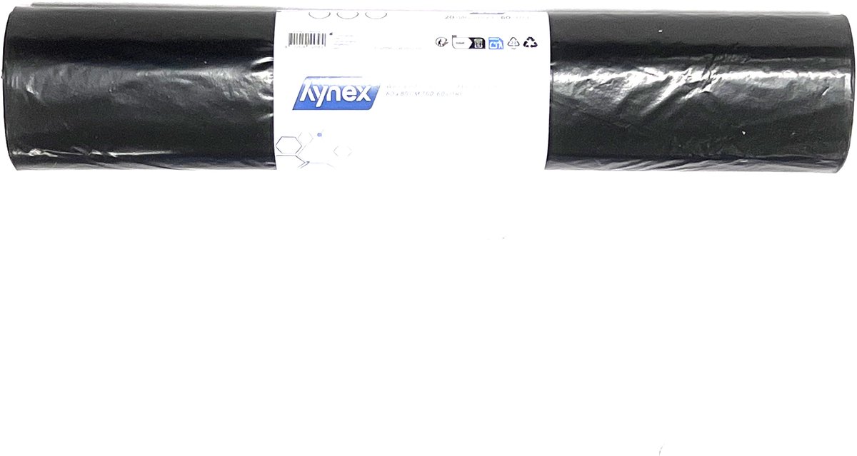 Hynex Afvalzak Gerecycled LDPE Zwart 60x80cm T60 - 60L - 5 x 20 Zakken