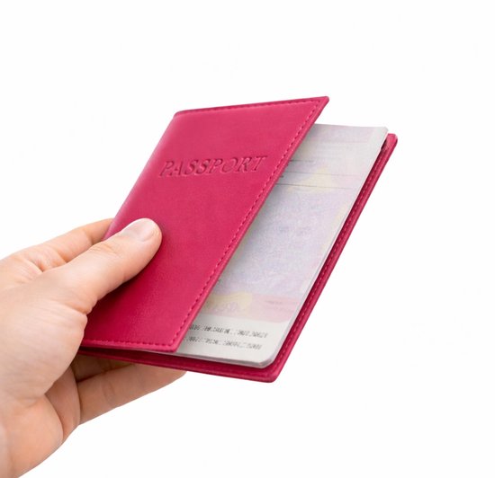 Protège-passeport pratique en cuir PU I Porte-passeport I Protège-passeport I Protège-passeport I Pochette pour passeport I Rose foncé