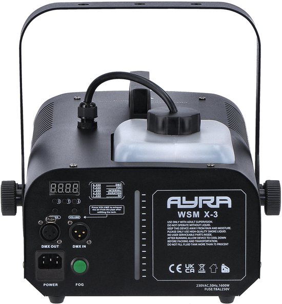 Ayra Rookmachine Ayra WSM X-3 Rookmachine - 1500W Smoke Machine met Afstandsbediening | bol