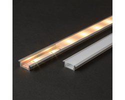 Aluminium LED Profiel U-vorm - 1m - 23x8 mm - voor montage en koeling van LED-strips - geschikt voor keuken, vloerplinten, tegelnaden, schappen en decoratieve verlichting (41011A1)