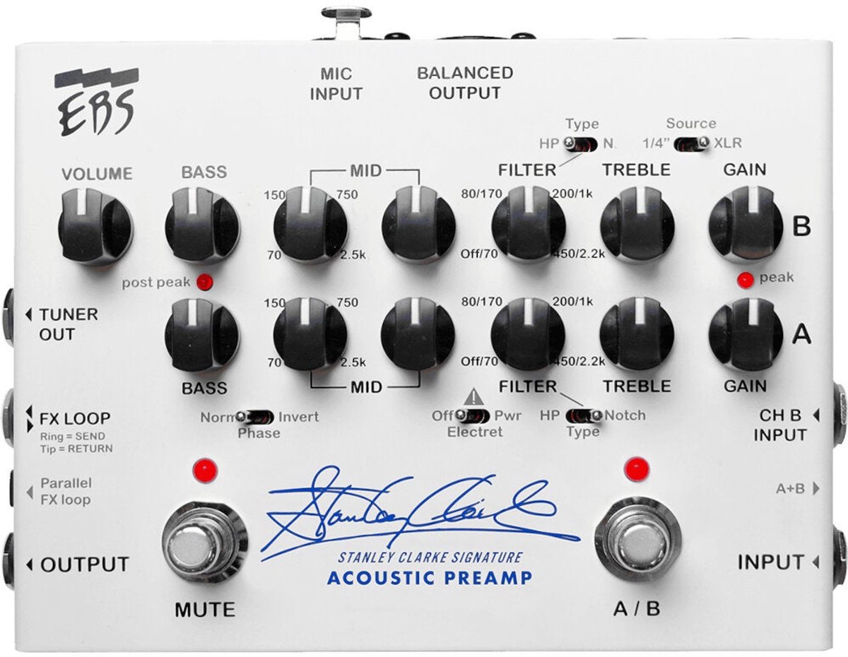 EBS Stanley Clarke Signature Acoustic Preamp voorversterker voor contrabas / akoestische basgitaar