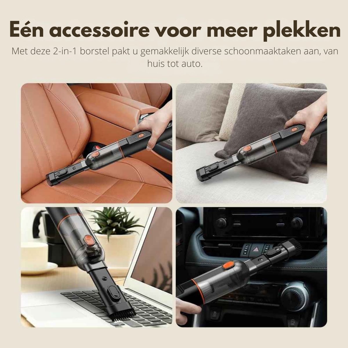 ElevateCommerce Draadloze Auto Stofzuiger 6500Pa 2-in-1 - afbeelding 3