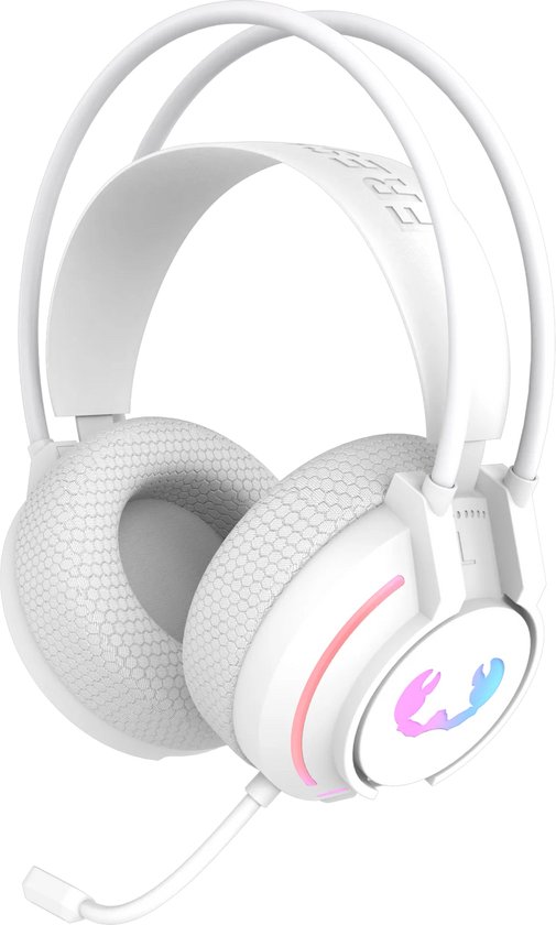 Wireless Gaming Headset Fresh ’n Rebel – Bluetooth 6.0, 2.4 GHz, AUX, 65 uur batterij, ENC microfoon, RGB, wit