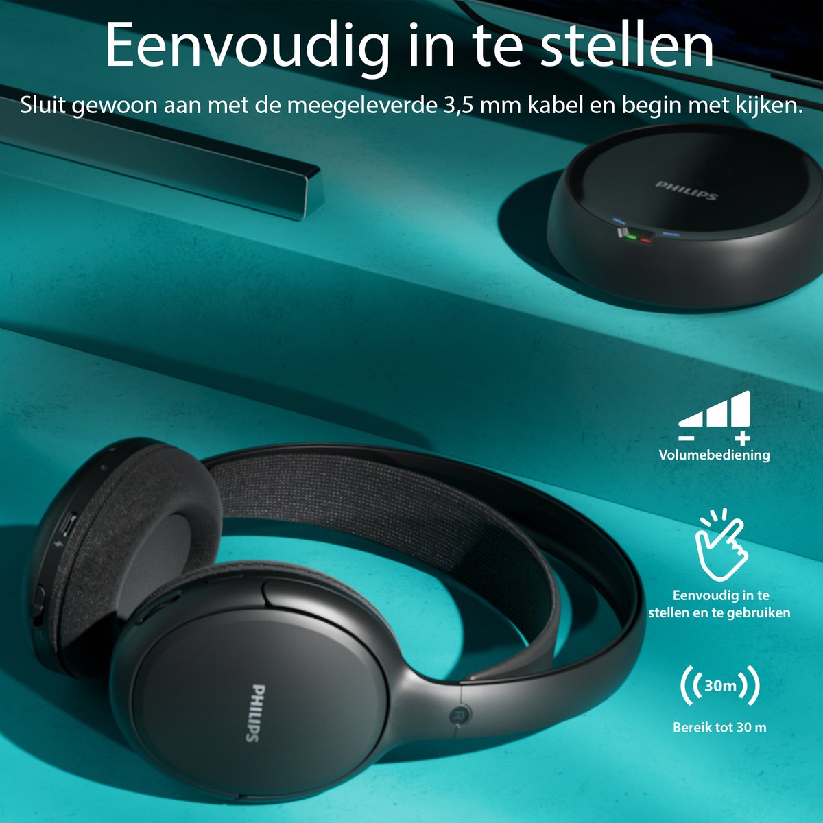 Philips SHC5200 Draadloze Koptelefoon - afbeelding 3