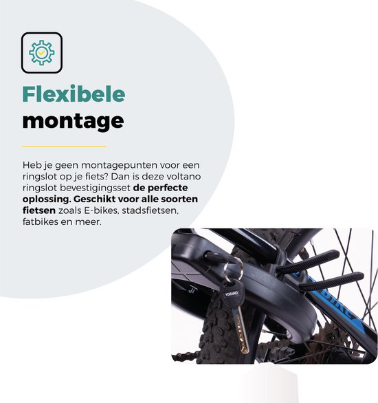 Voltano Ringslot Bevestigingsset - Zwart - Flexibele Montageset Ringsloten - Universeel van Voltano — afbeelding 2