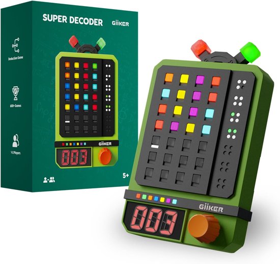 GiiKER Super Decoder - Elektronisch Code-Kraakspel | 600 Levels | 4-Cijferige Kleurenpuzzel | Solo & Duo Mode | Draagbare Breinbreker voor Kinderen & Volwassenen