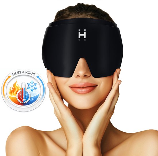 HoMedics Migraine Masker - Hoofdpijn Masker met Warmte en Koude Therapie - Anti Migraine Muts - Hot Cold Pack voor Hoofd en Ogen - Hot and Cold Compression Sleeve - Herbruikbaar