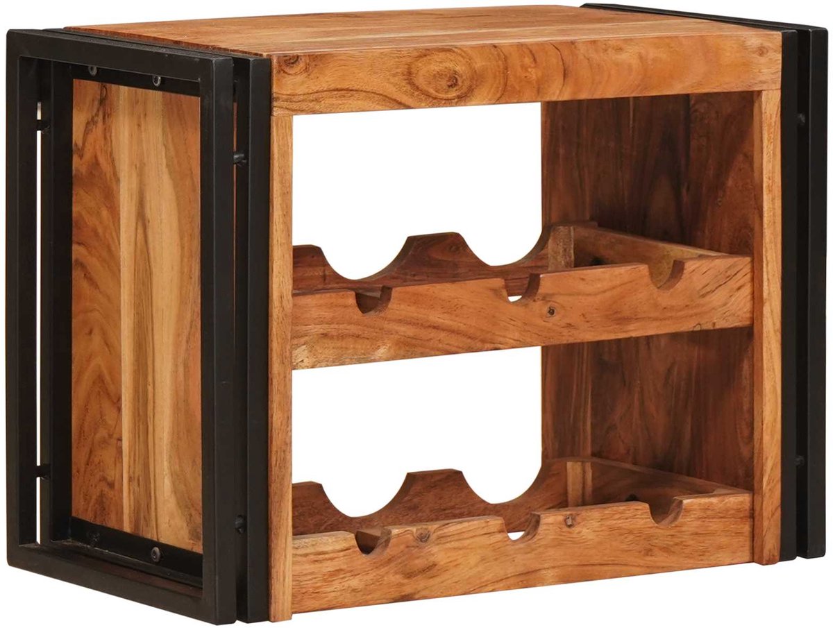 vidaXL - Wijnrek - Bruin - 60 - x - 45 - x - 33 - cm - Massief - Acacia - Hout