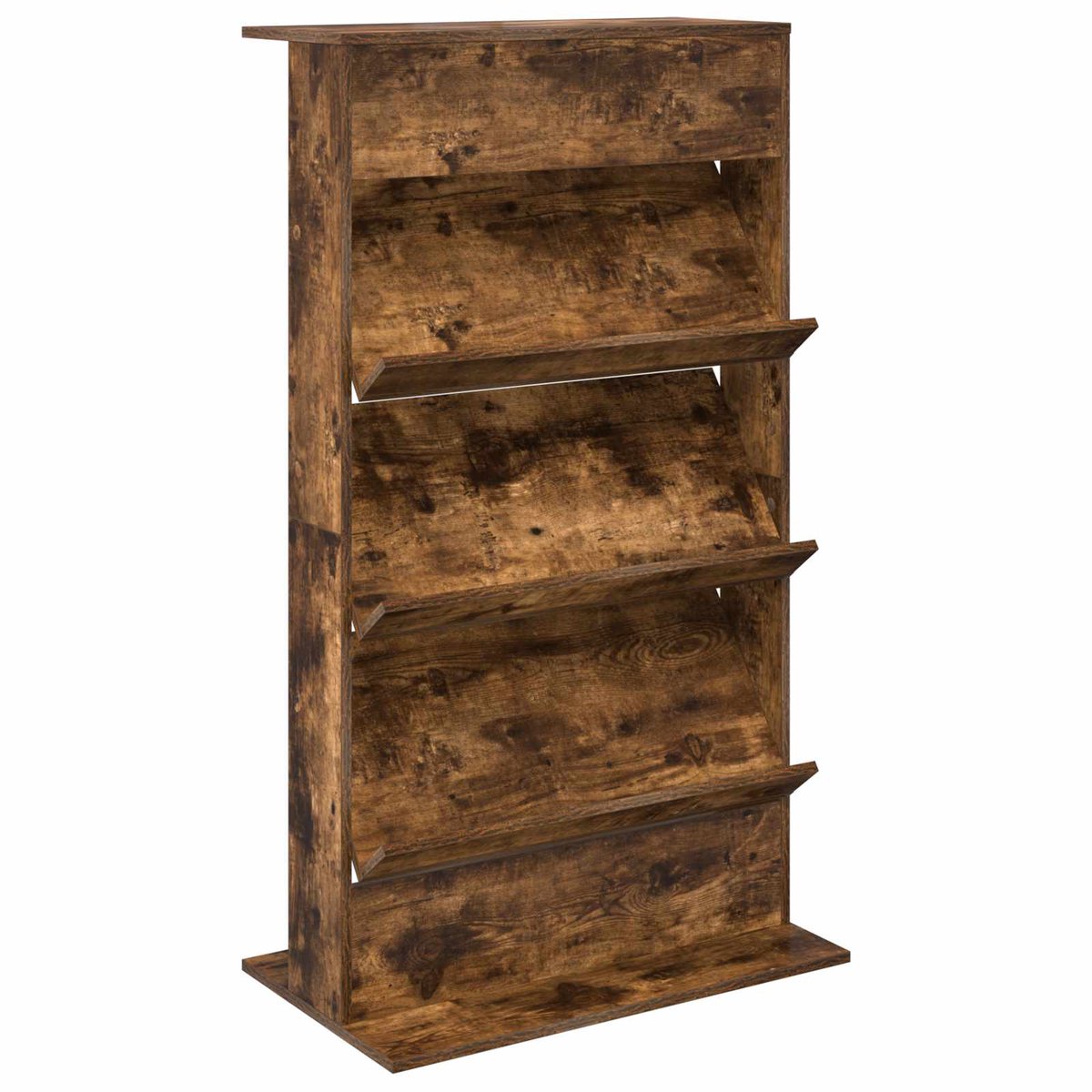 vidaXL - Tijdschriftenrek - Rook - Eiken - 70 - x - 41 - x - 126 - cm - Bewerkt - hout