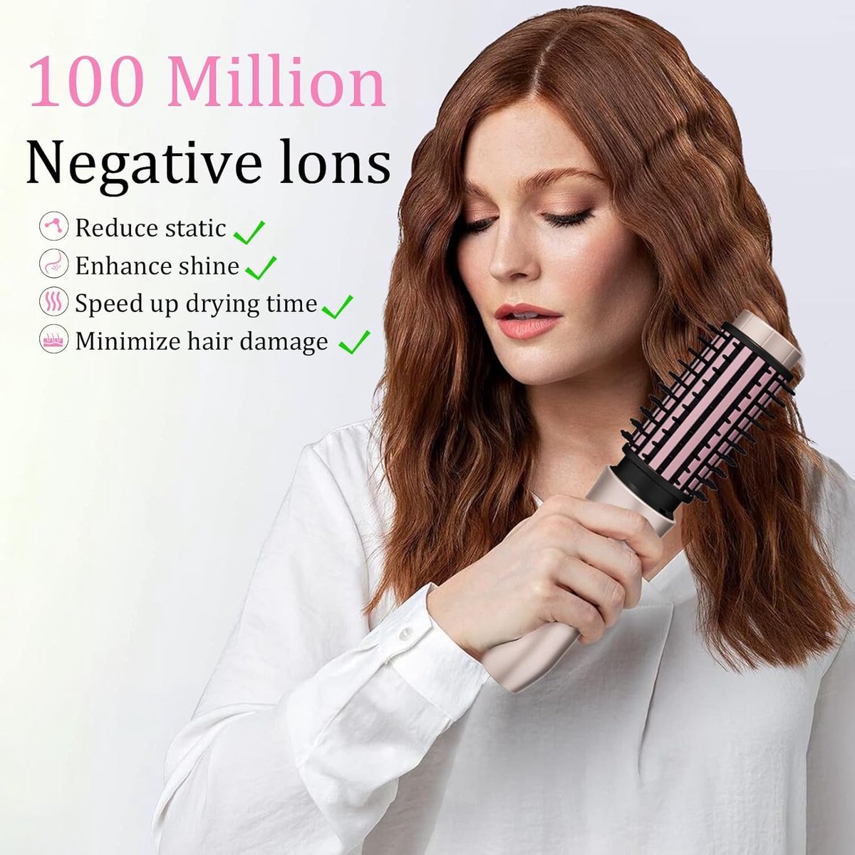 Lumehelbed Draadloze Krultang Kam 3-in-1 USB Oplaadbaar Blush Roze - afbeelding 3