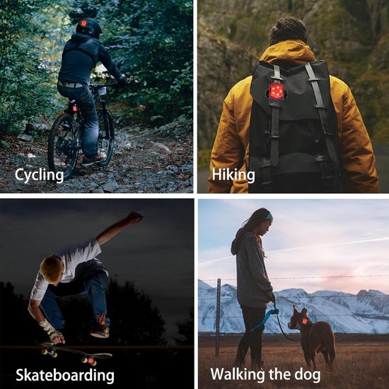 4 Stuks LED Safety Light Clip On - for Runners, Bike, Dogs - High Visibility Strobe Light - Night Walking Jogging Cycling — afbeelding 3