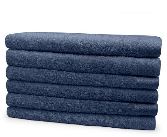 Eleganzzz Handdoeken Set - Set van 6 - Badhanddoeken 70x140cm - Badlakens - Handdoek - 420 gr/m2 - 100% Katoen - ocean blue