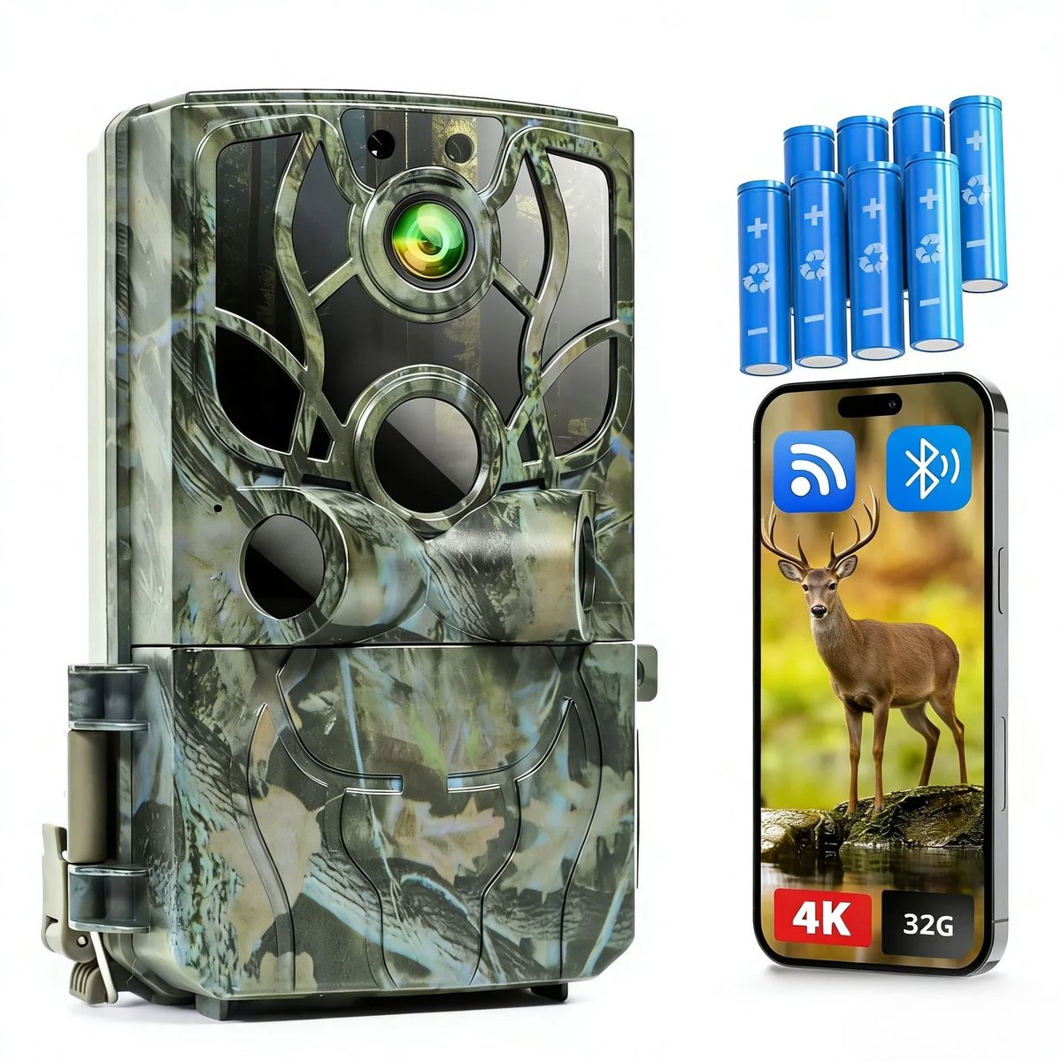 Usogood TC80 Professionele Wildcamera 4K 48MP met Nachtzicht - Wildcamera voor Buiten / Wildlife Camera