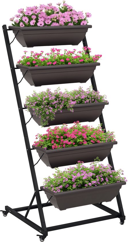 Metalen plantenrek met 5 planken HIER kopen