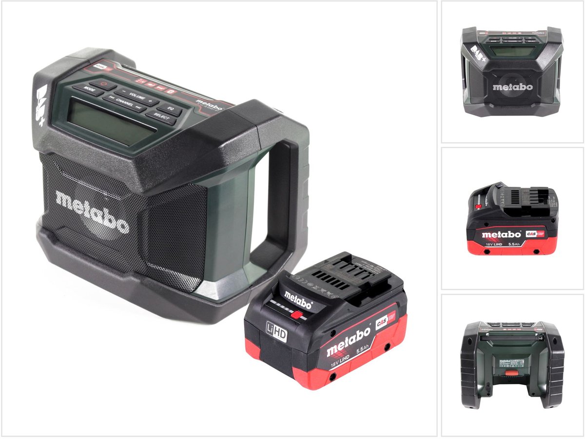 Metabo R 12-18 DAB+ BT accu bouwradio 12-18 V DAB+ Bluetooth + 1x accu 5,5 Ah - zonder oplader