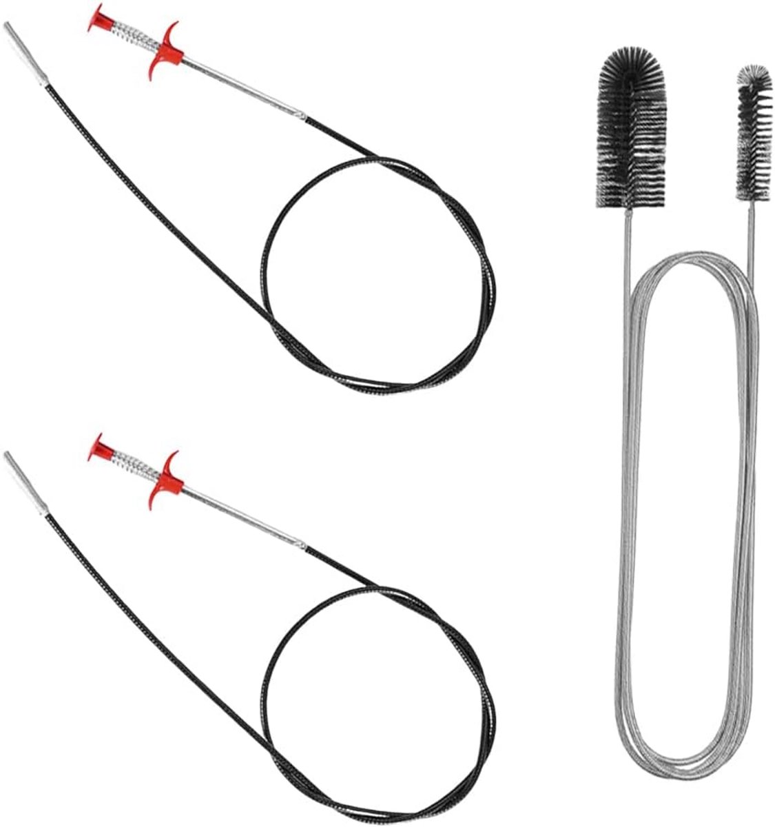 Flexibele Ontstopper Set 3-Delig voor Snel & Eenvoudig Reinigen Wc, Keuken en Badkamer Afvoer