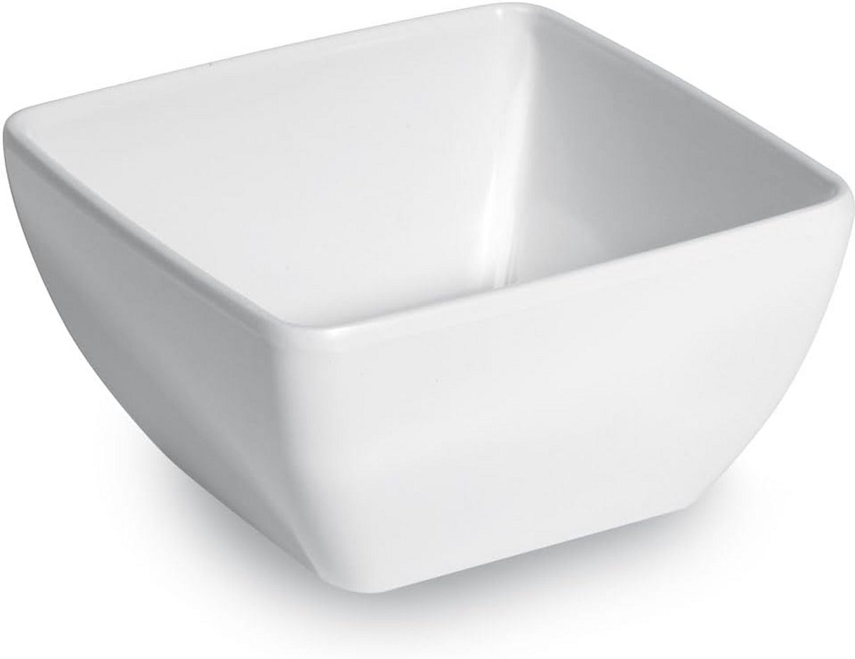 Vierkant Wit Serveerbakje Melamine - 13x13x6.5 cm