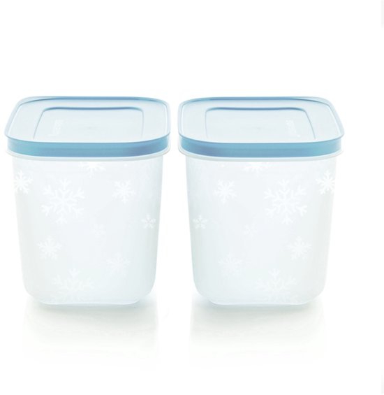 Lot de 2 boîtes de congélation Tupperware (contenance 1,1 litre chacune)