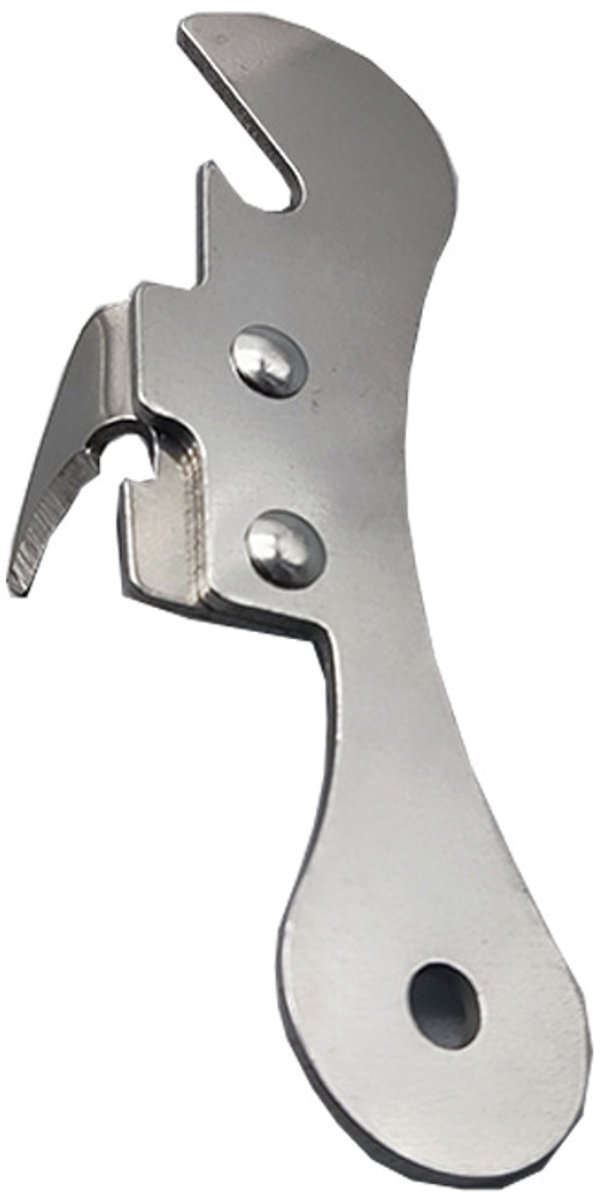 Blikopener, roestvrij staal, zilver, 9,7 cm x 3 cm
