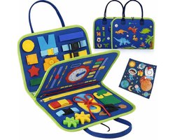 Montessori Busy Board Blauw – Activiteitenboek voor Peuters – Educatief Speelgoed - Motoriek Speelgoed - Leeftijd 1-3 Jaar - Motoriek Ontwikkeling