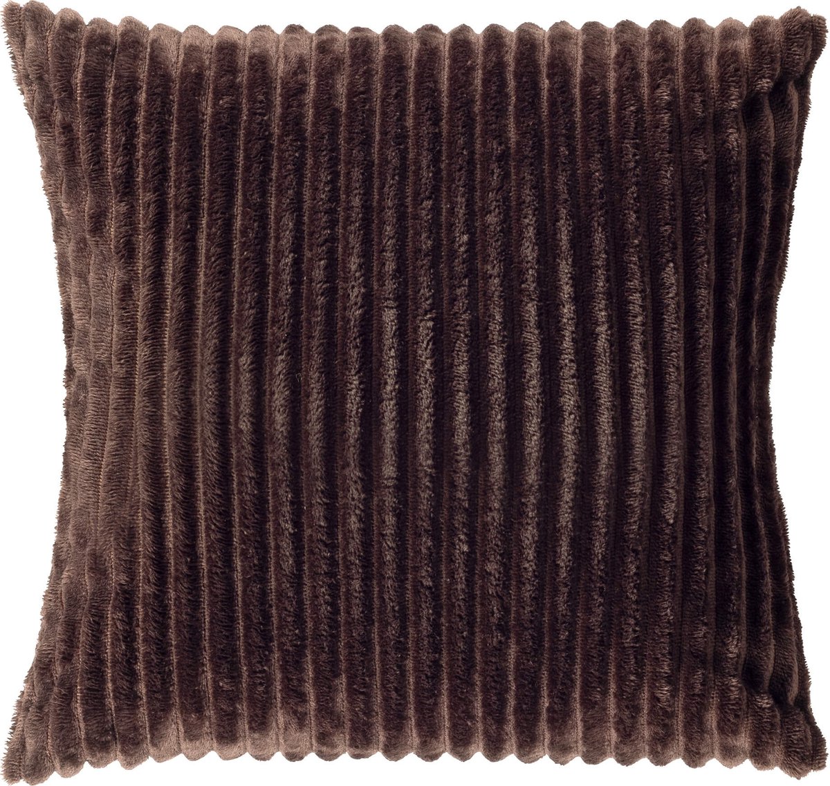 Dutch Decor MART - kussenhoes 45x45 cm - zacht ribfluweel - gerecycled - Chocolate Martini - bruin - met rits - zonder binnenkussen Donkerbruin